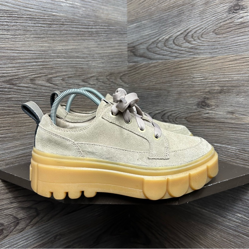Sorel Chunky Beige Suede Sneakers with gum Sole